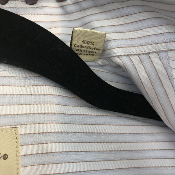 Tommy Bahama Mens Blue Striped 100% Cotton Button-Up Shirt Size 15 32-33 - Picture 4 of 11